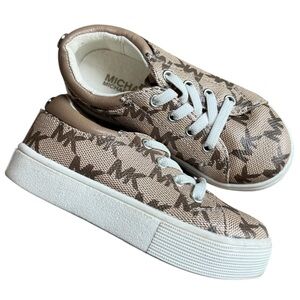 Michael Kors 6C toddler sneakers signature MK print tan